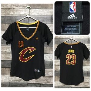 Adidas Lebron James Cavaliers Shirt Jersey Women’s L Black NBA For Her